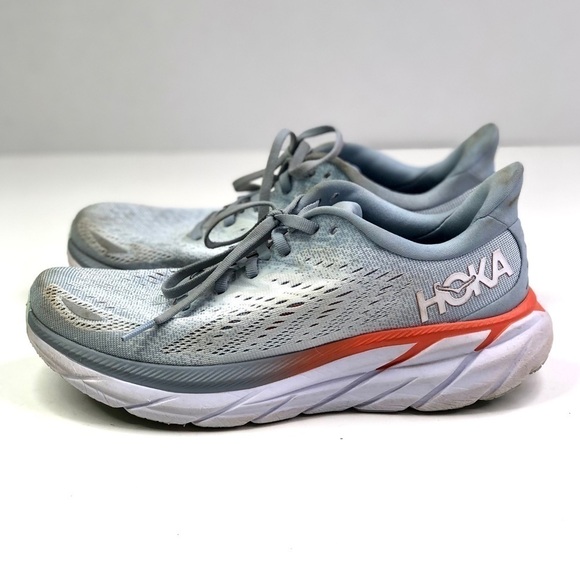 Hoka One One Clifton 8 running shoes grey orange 8 - Picture 4 of 13